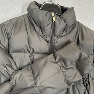 Calvin Klein Puffer Jacket Womens S Black Faux Fur Lined Full Zip Long Sleeve